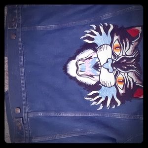 Gucci denim jacket w/ tiger embroidery on back